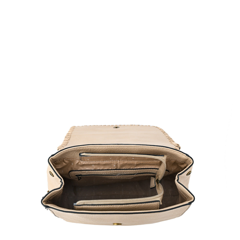 Evelyn beige medium lid backpack