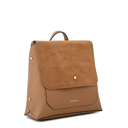 Becca medium brown backpack with lid