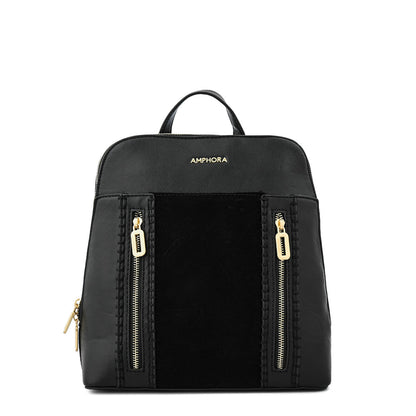 Bertina medium textured black backpack