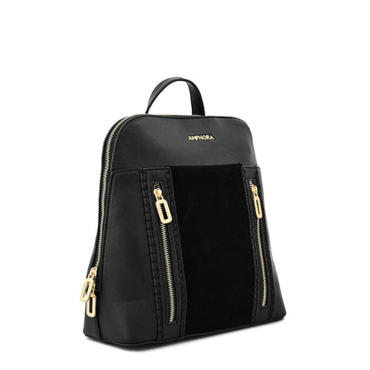 Bertina medium textured black backpack