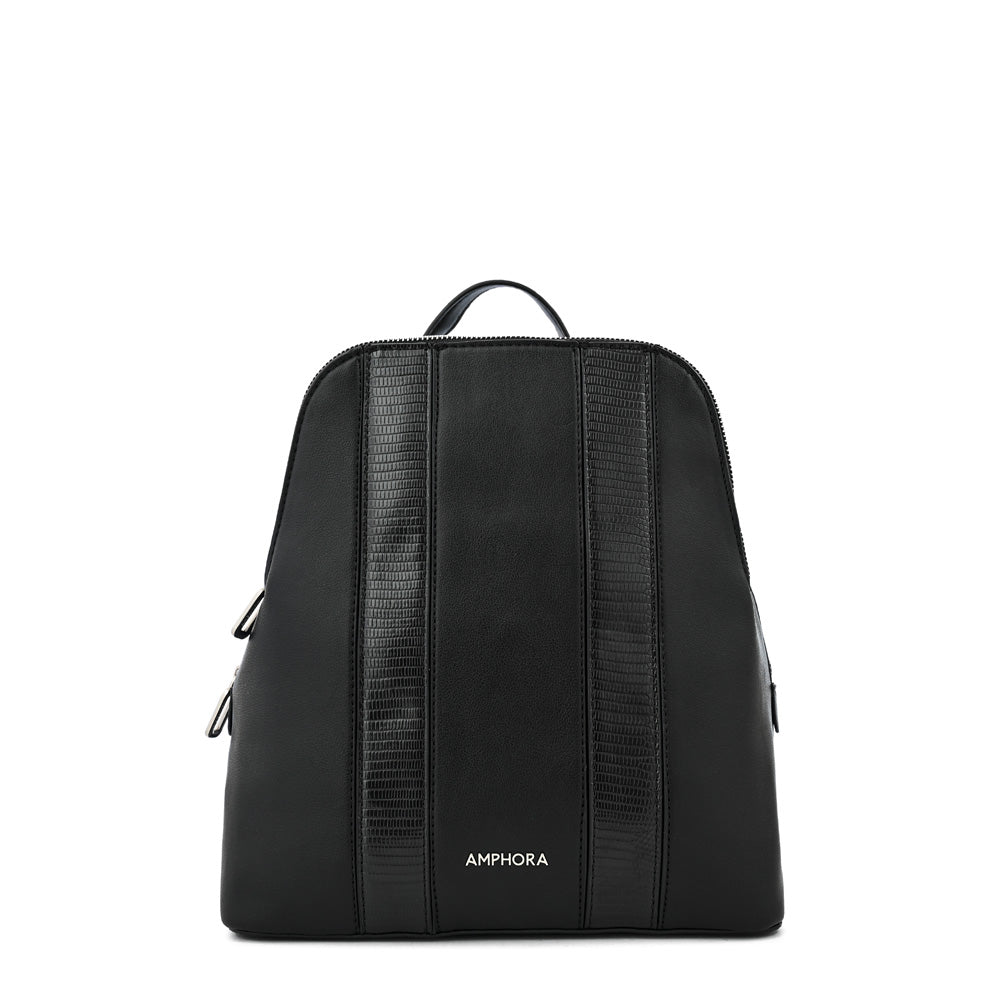 Textured Black Ilana Medium Backpack