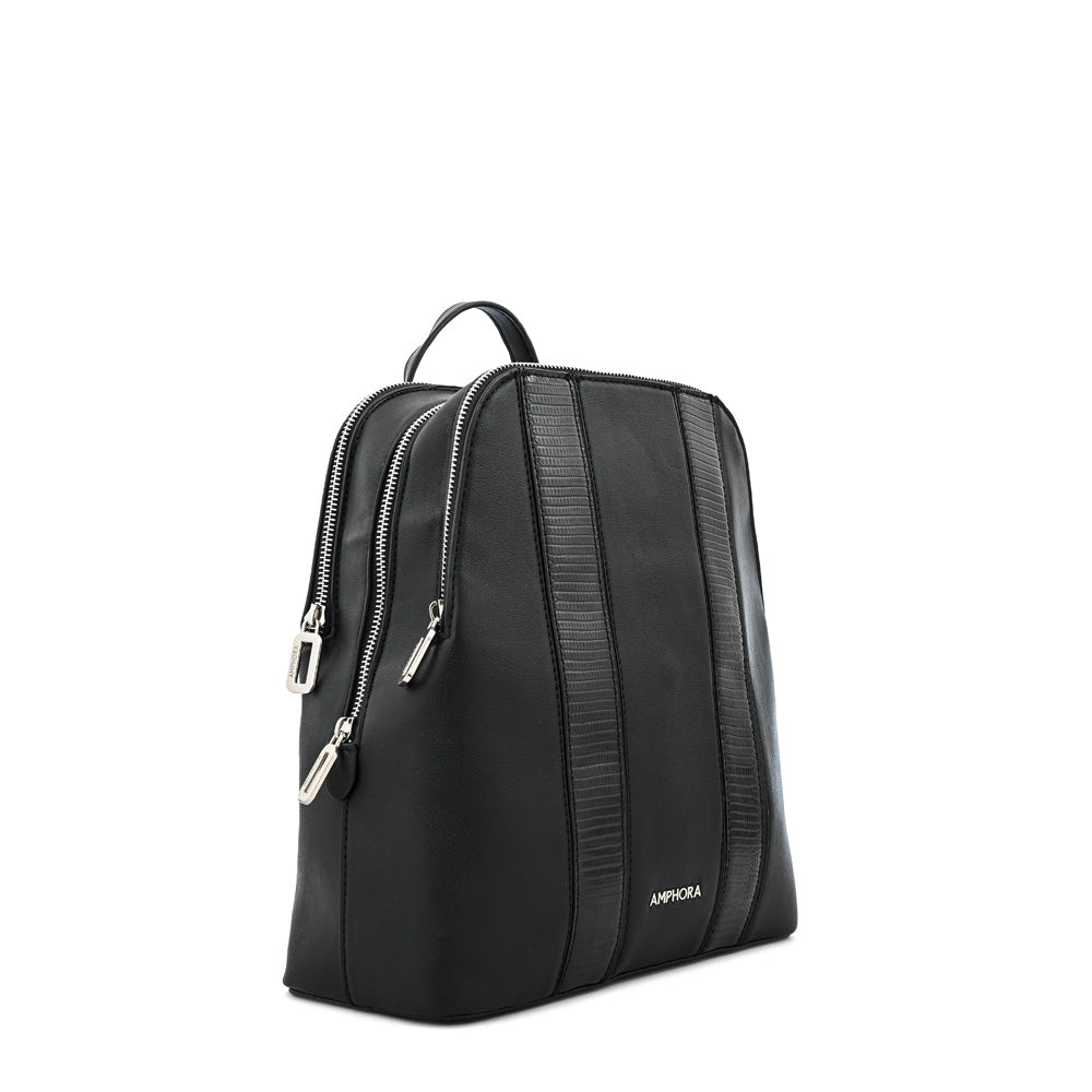 Textured Black Ilana Medium Backpack