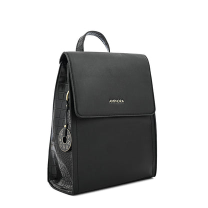 Nila medium black backpack with lid