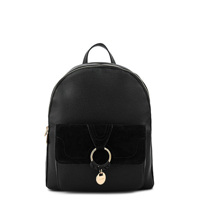 Large textured black marla backpack