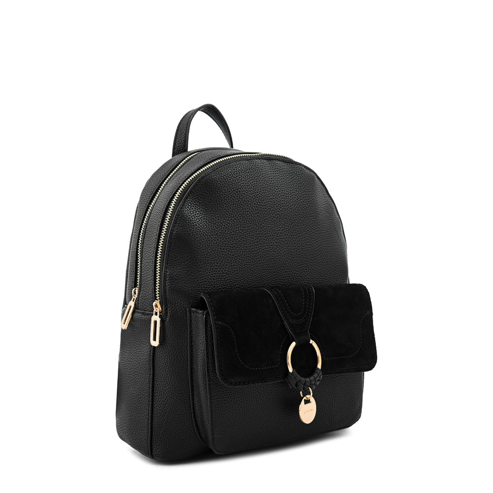 Large textured black marla backpack