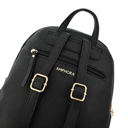 Large textured black marla backpack