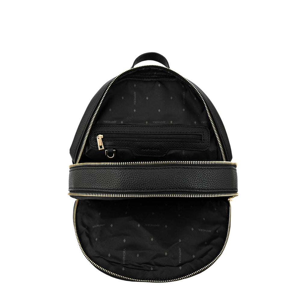 Large textured black marla backpack