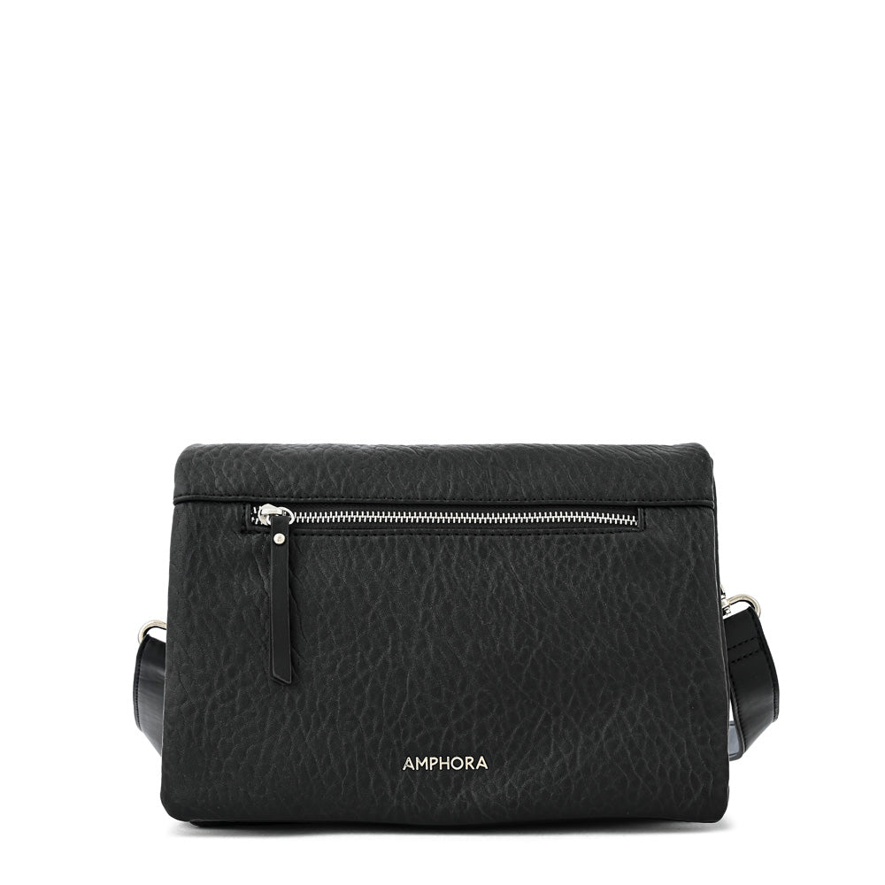 Valita medium black crossbody bag with lid