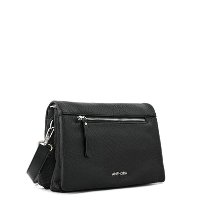 Valita medium black crossbody bag with lid