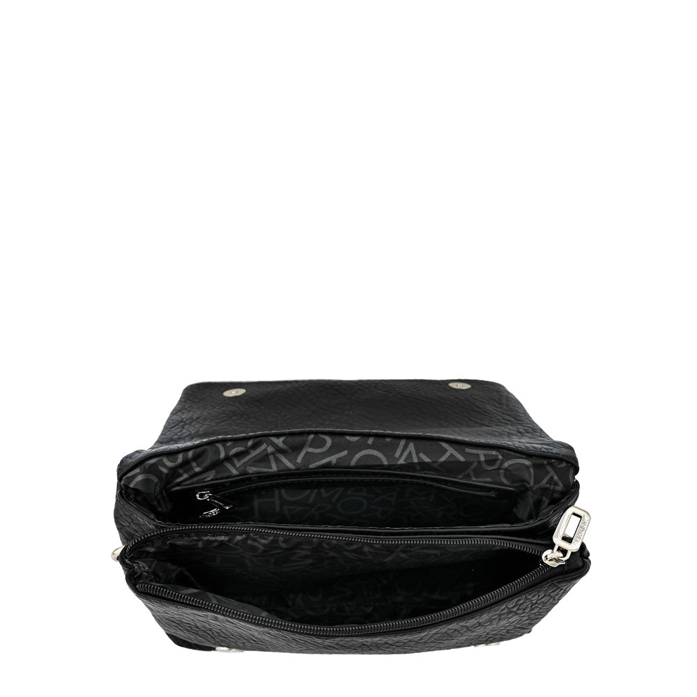 Valita medium black crossbody bag with lid