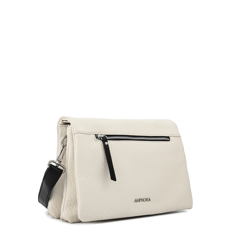 Valita shoulder bag with medium lid in off-white