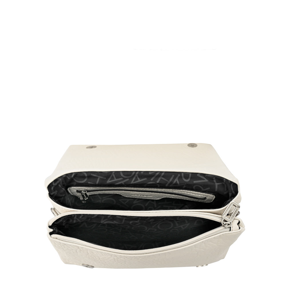 Valita shoulder bag with medium lid in off-white