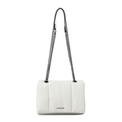 Elian white crossbody bag with medium cover