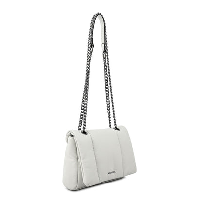 Elian white crossbody bag with medium cover