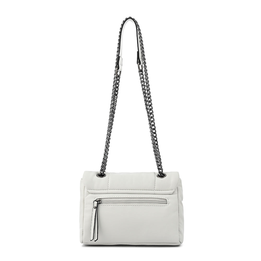 Elian white crossbody bag with medium cover