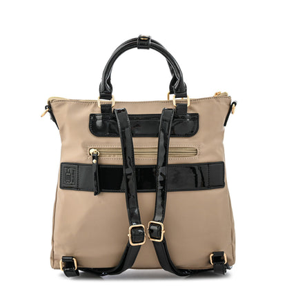 Lauri beige medium backpack with compartments