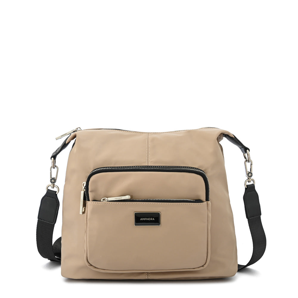 Large beige brigit shoulder bag