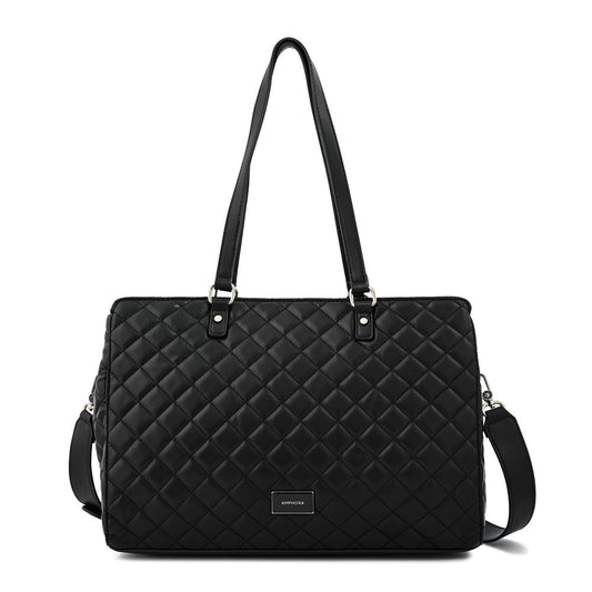 Textured black Bugi notebook holder two-handle wallet