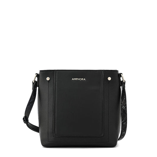 Medium black amine crossbody wallet