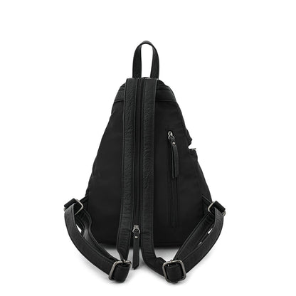 Large textured black lazare backpack