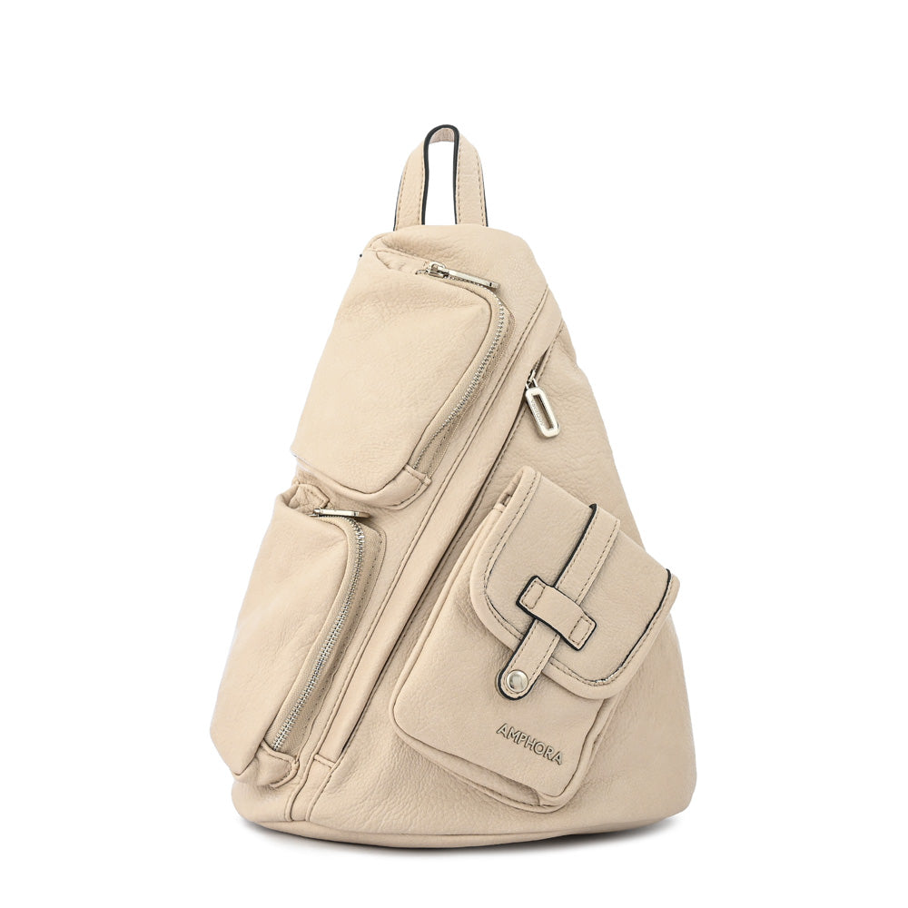 Large raw white lazare backpack