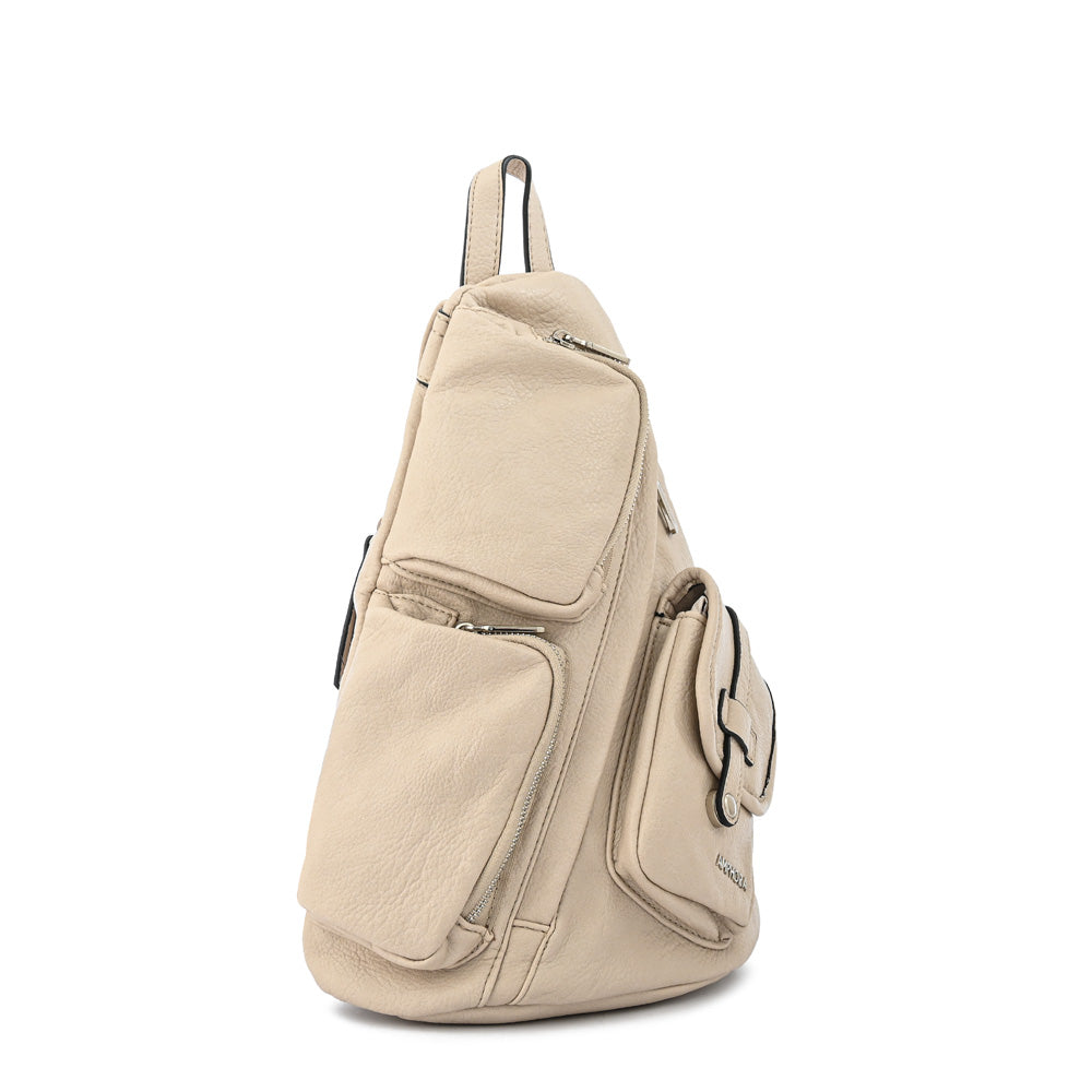 Large raw white lazare backpack