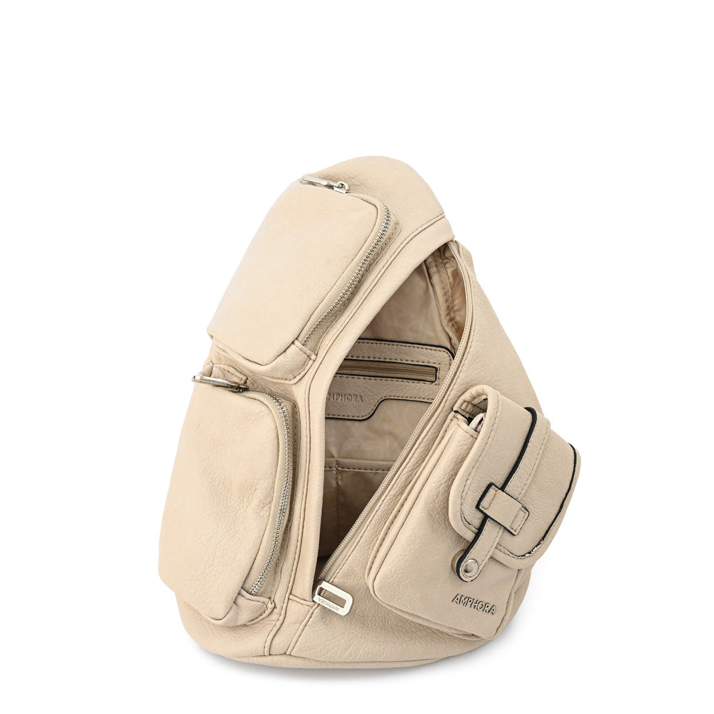 Large raw white lazare backpack