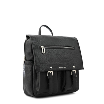 Black ivry medium lid backpack