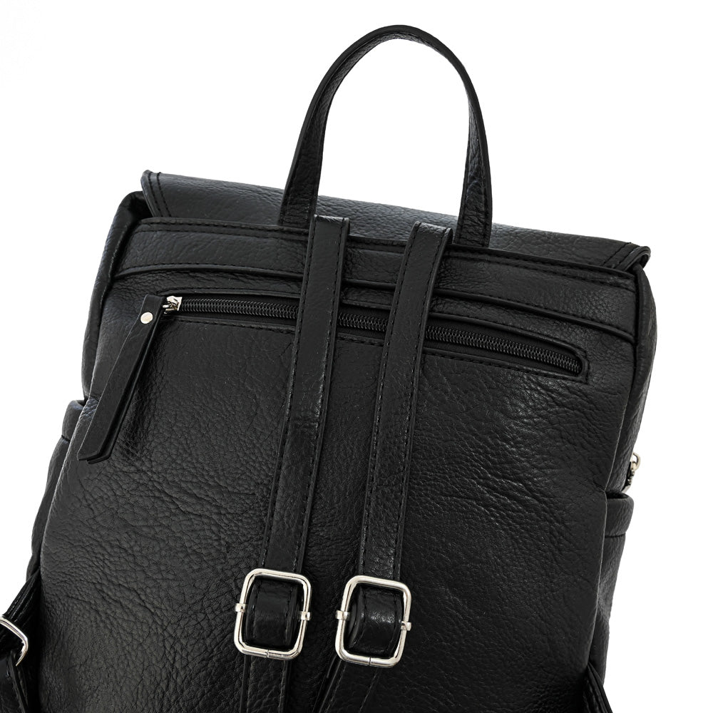 Black ivry medium lid backpack