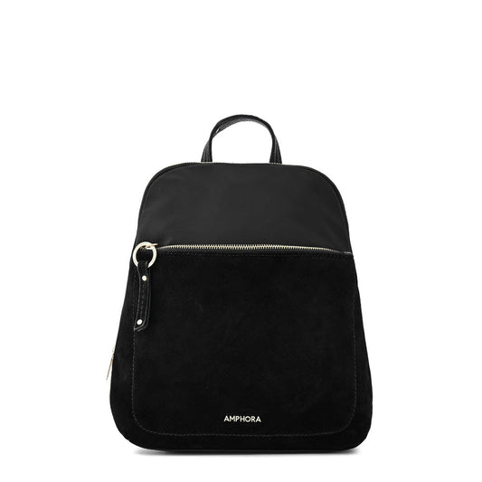 Medium textured black villette backpack