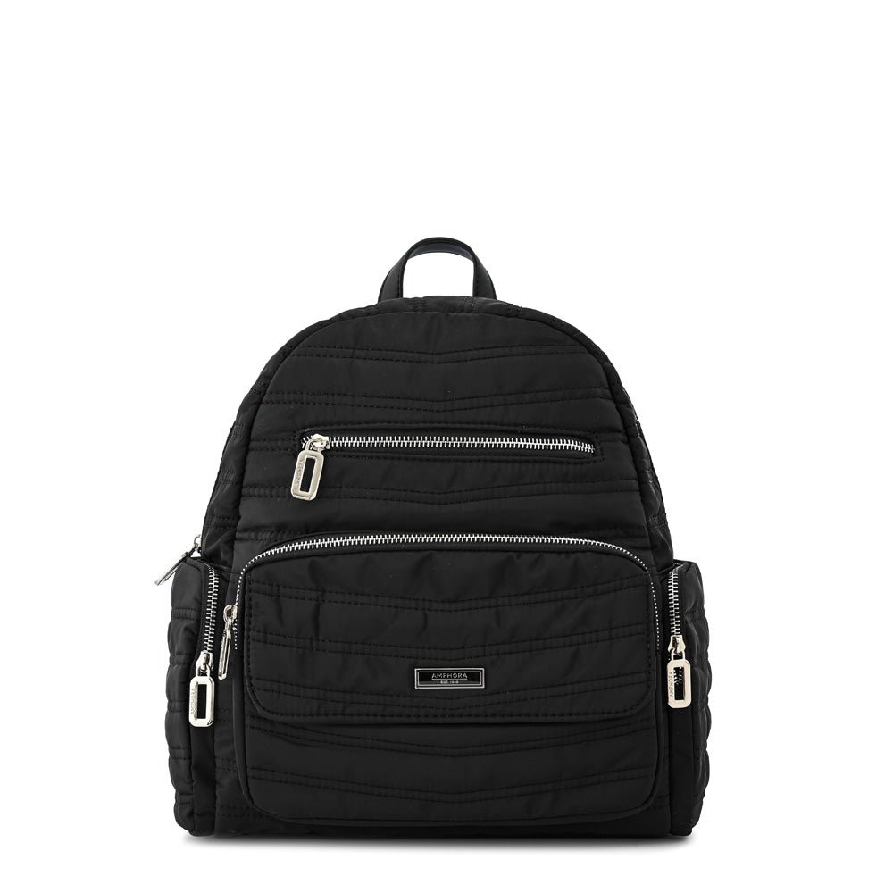 Madeleine medium textured black backpack