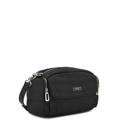 Madeleine Medium Textured Black Crossbody Wallet