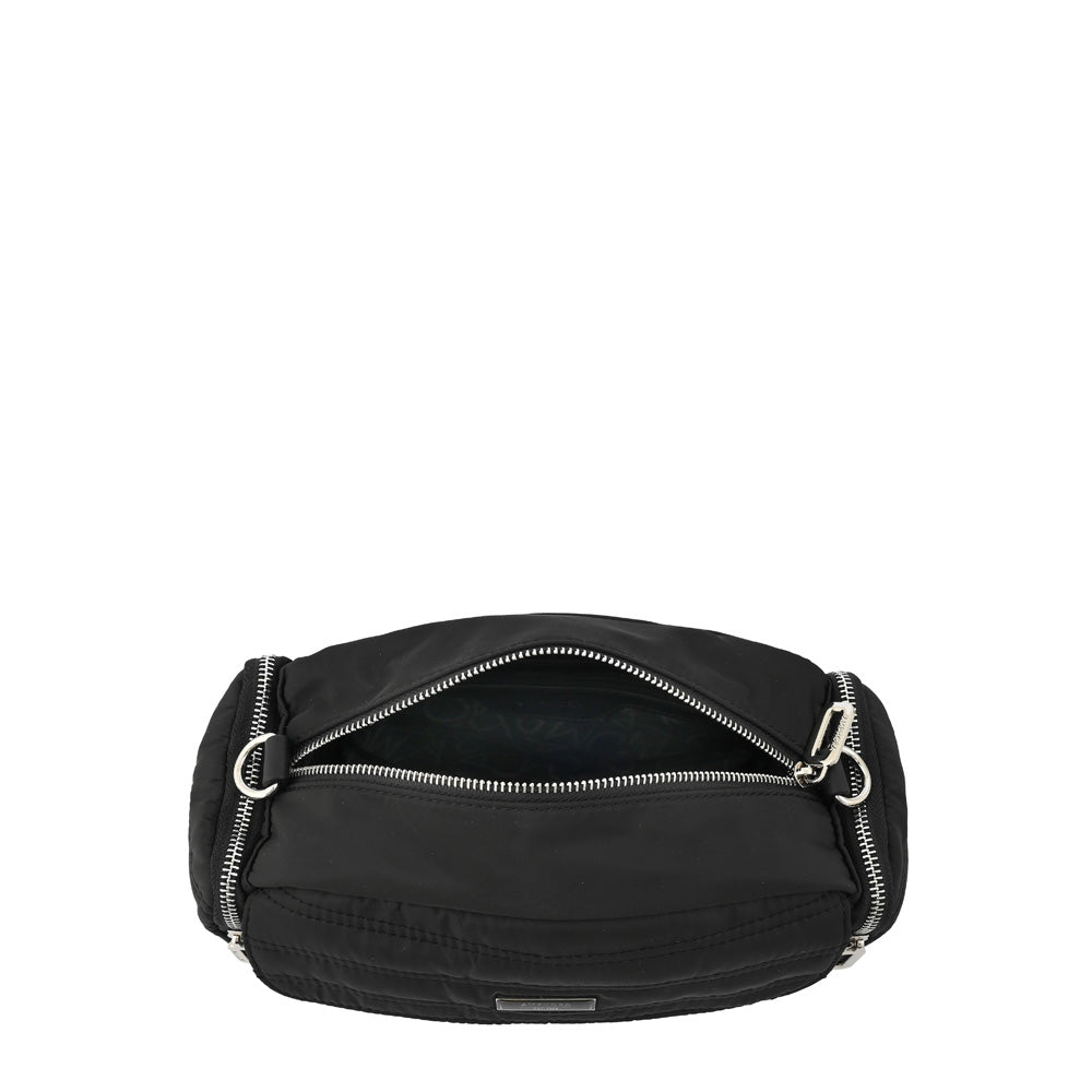 Madeleine Medium Textured Black Crossbody Wallet