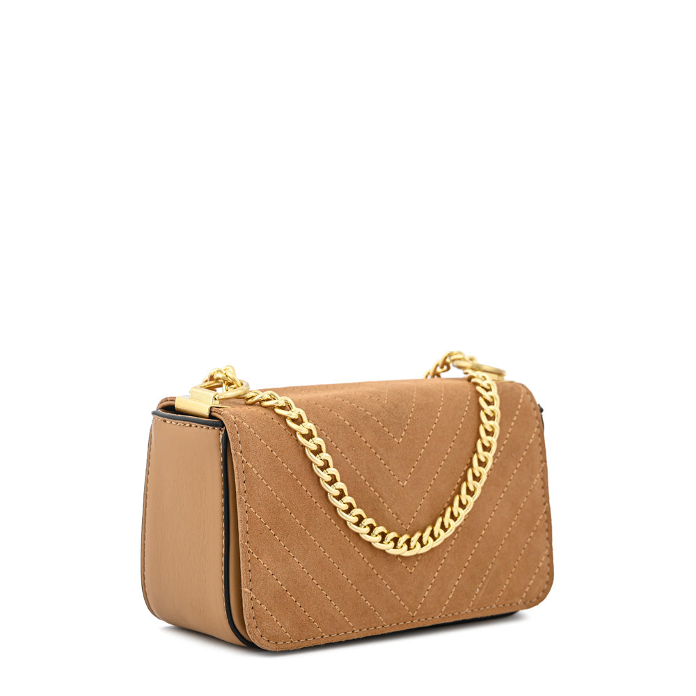 Camel molly small flip crossbody wallet