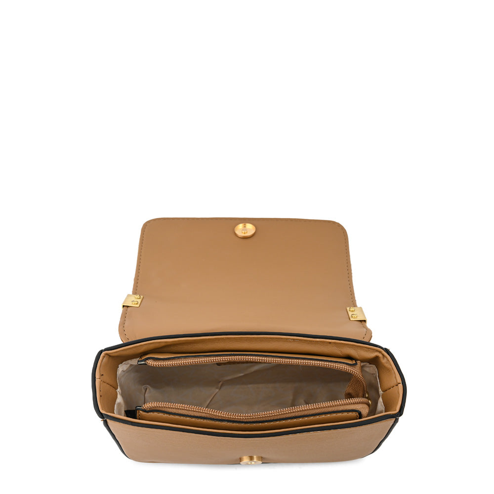 Camel molly small flip crossbody wallet