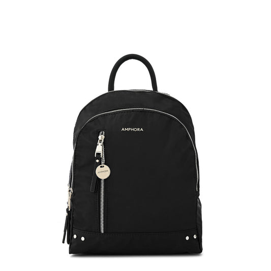 Textured Black Catriel Medium Backpack