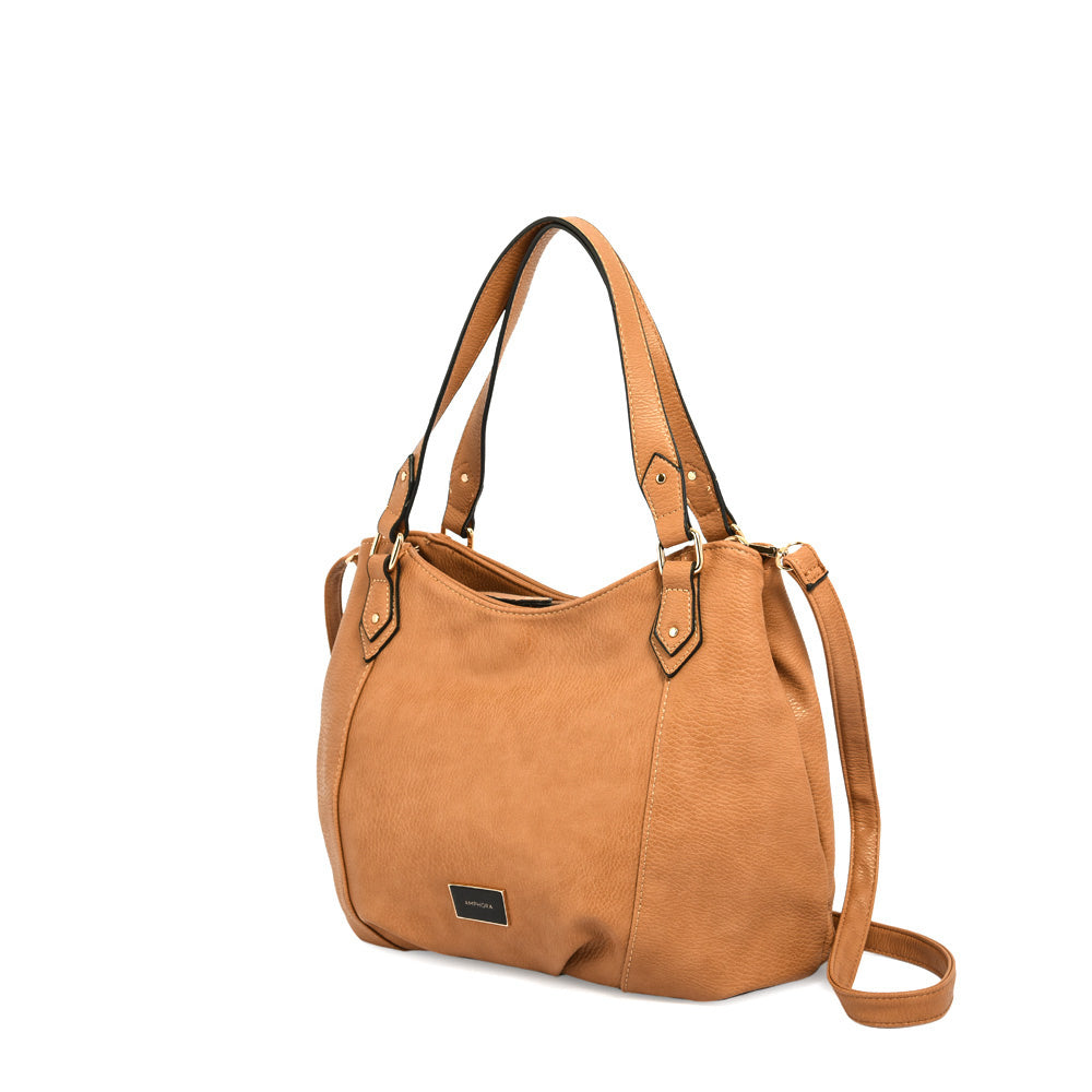 Wallet Two Handles Three divisions Belilla Camel