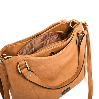 Wallet Two Handles Three divisions Belilla Camel