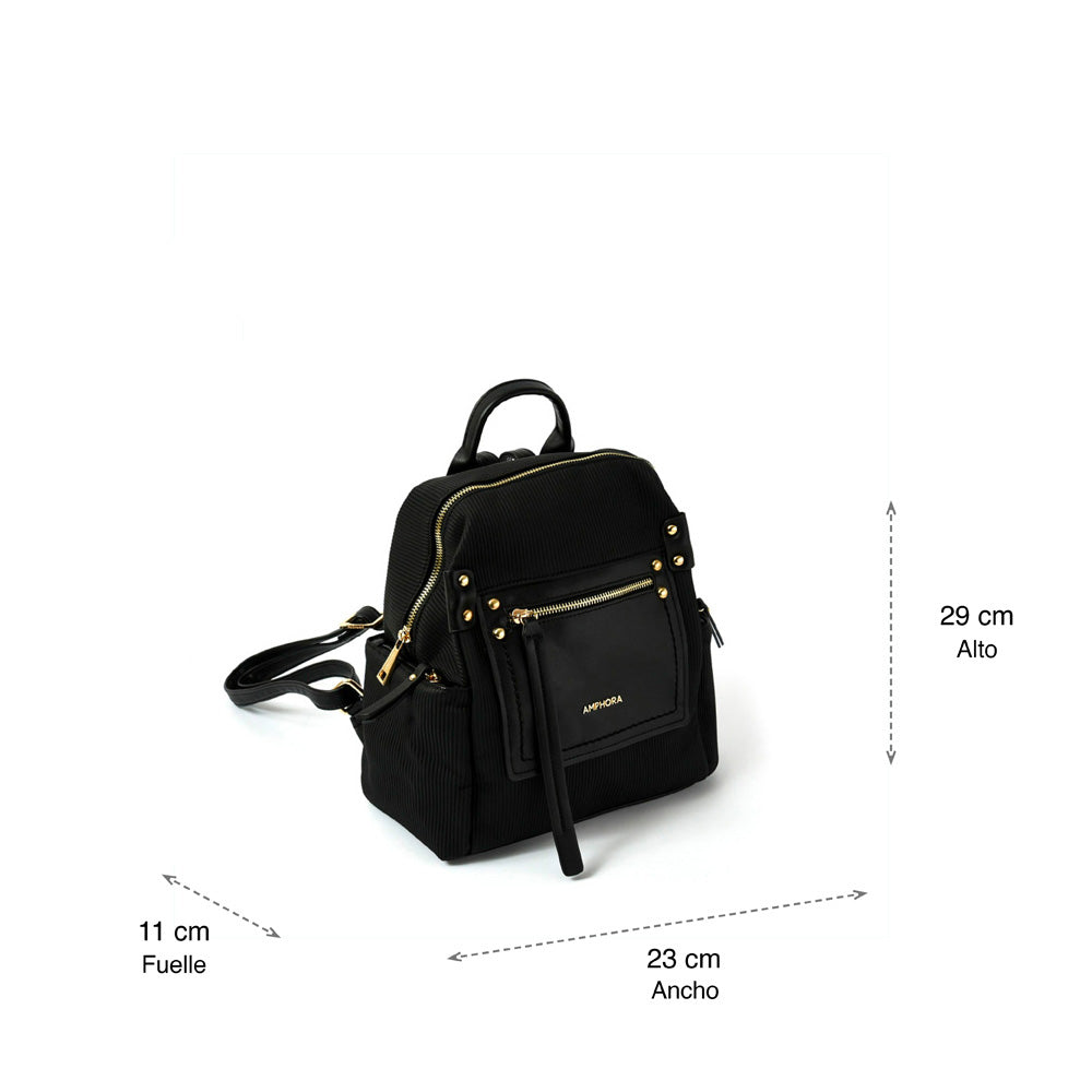 Amparos Black Medium Backpack