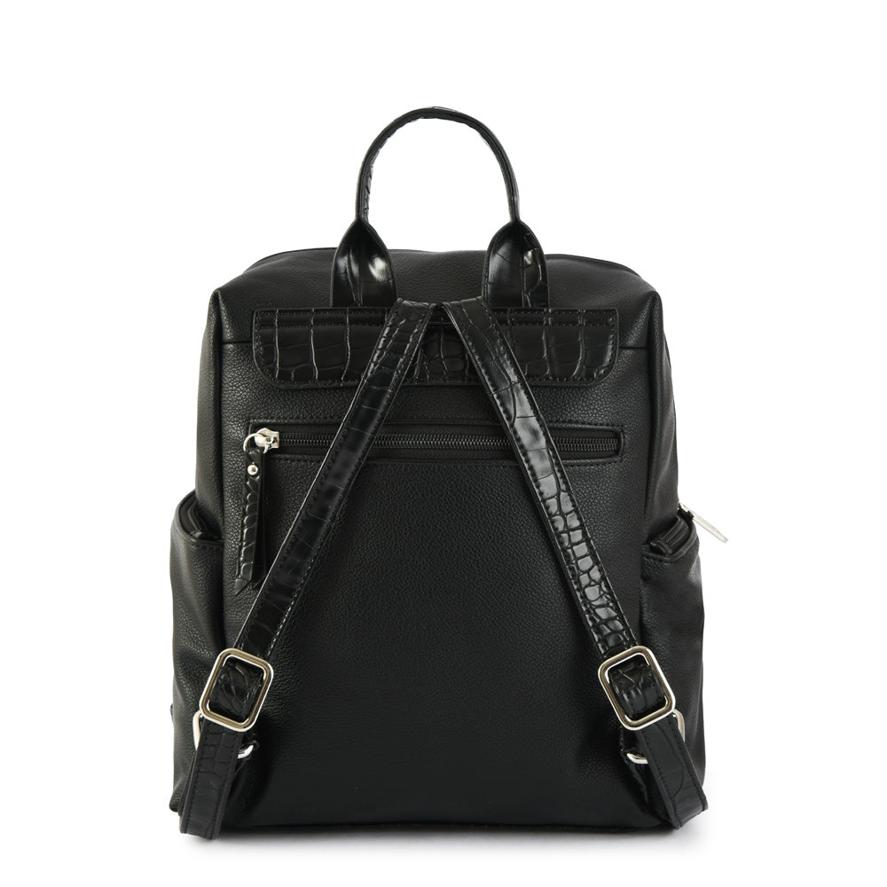 Amparos Medium Textured Black Backpack