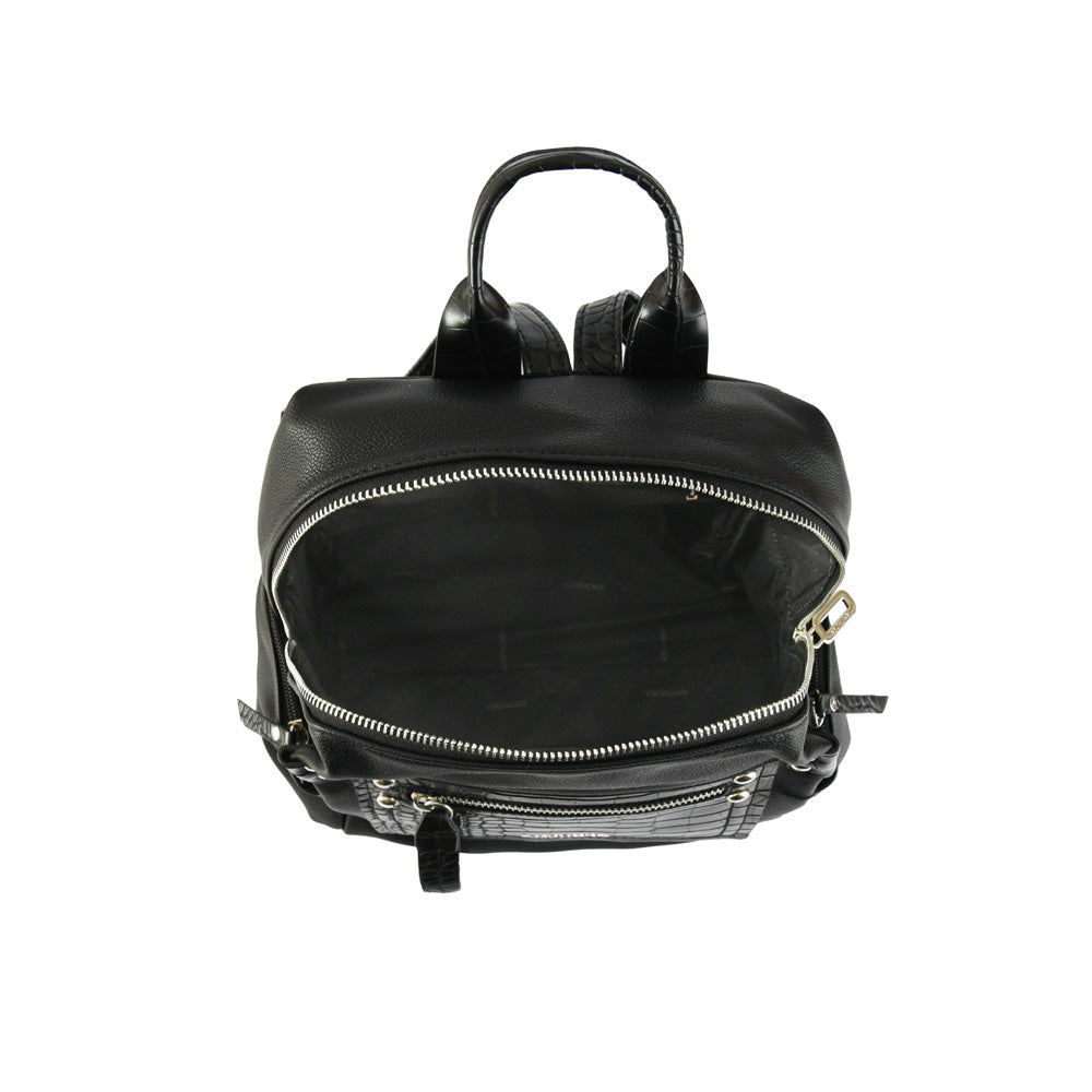 Amparos Medium Textured Black Backpack