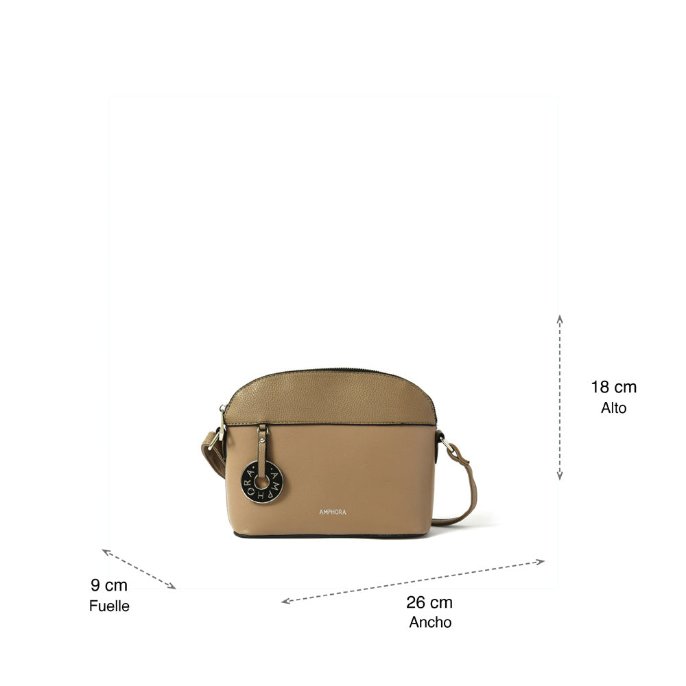Small taupe cradily crossbody wallet