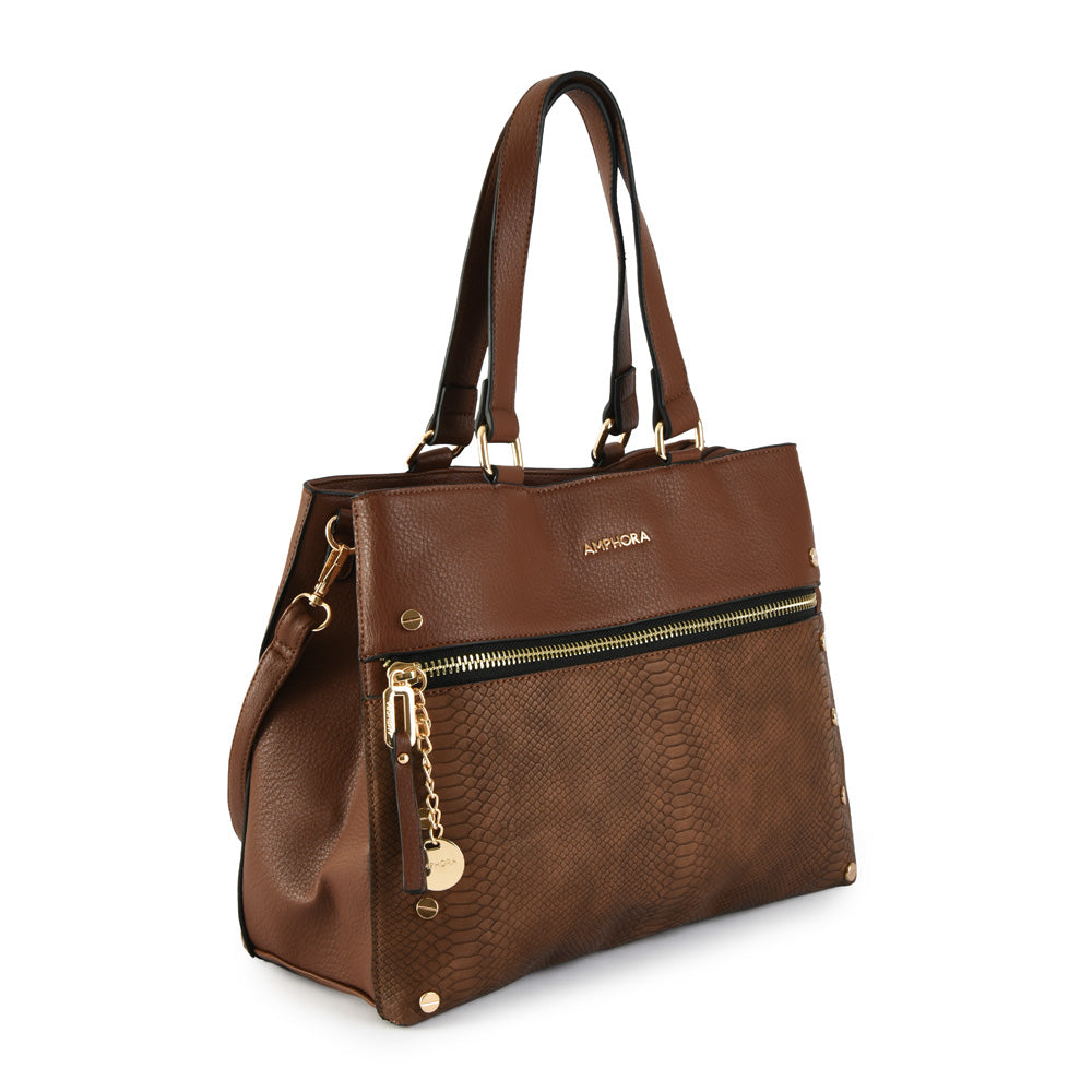 Dialga medium dark brown two handle wallet