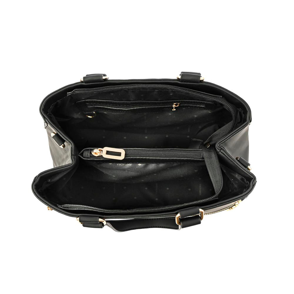Dialga medium textured black two-handle wallet