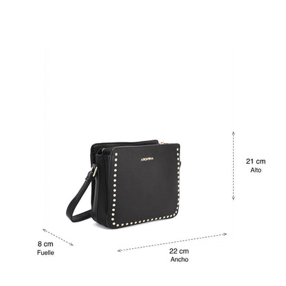 Small black amnia crossbody wallet