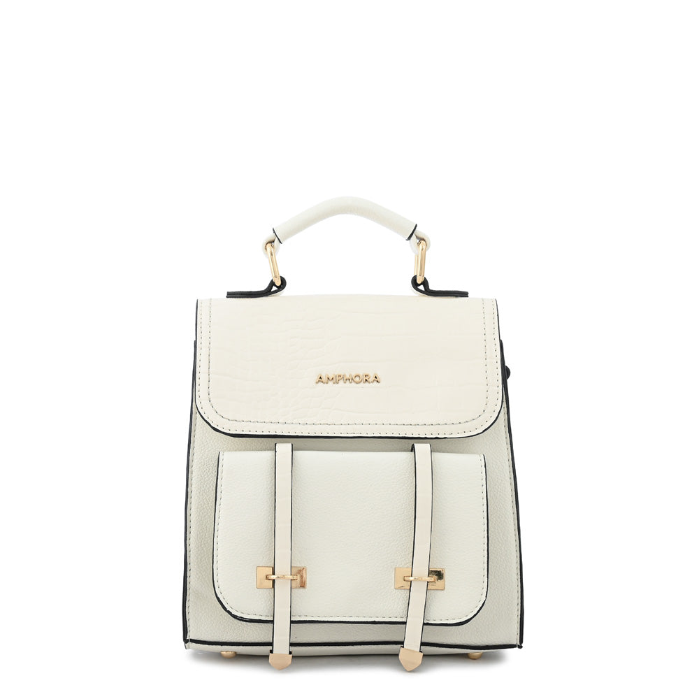 Kelly white small lid backpack