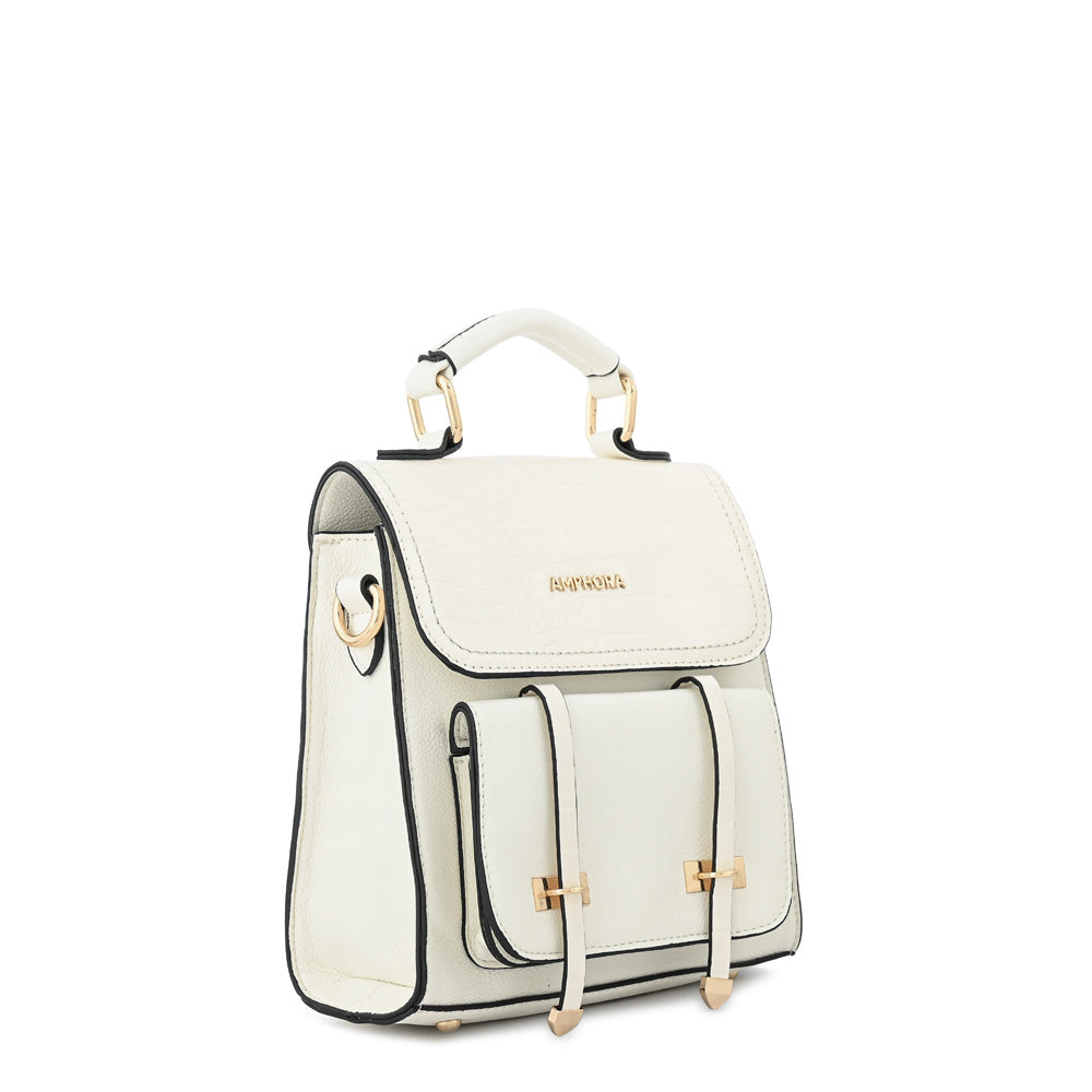 Kelly white small lid backpack