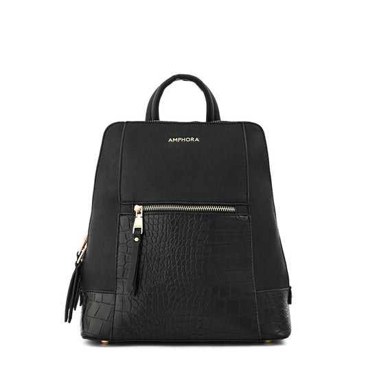 Medium Textured Black Azalea Backpack