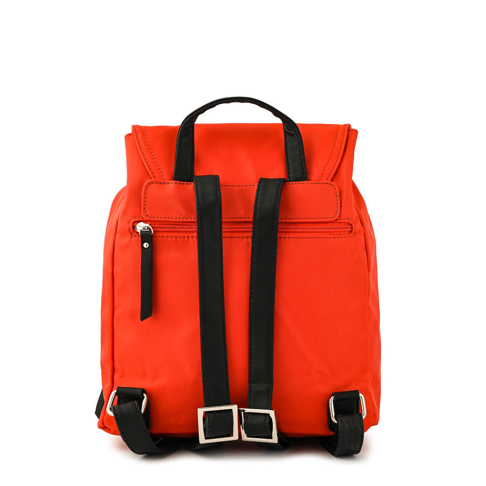 Birambi backpack with tomato red lid