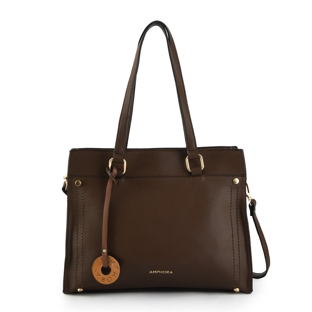 Wallet Two Handles Three divisions medium alina dark brown